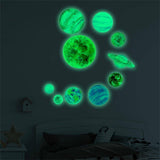 10x Glow In The Dark Wall Sticker Luminous Solar System Space Planet Room -Large