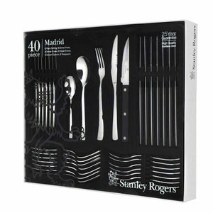 Stanley Rogers 40 Pieces Madrid Cutlery Set Quality Stainless Steel Gift Boxed