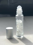 Clear Quartz Gemstone Roller Bottles Essential Oil Crystal Aromatherapy