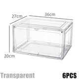 6 pcs Premium Acrylic Shoe Box Sneaker Display Storage Case Side-Open Clear