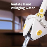 Rotatable Adjustable 360 Triangle Cleaning Mop Multifunctional Wet Dry -White