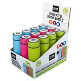 3PK Insulated Travel Bottle Home Master Double Walled Leak Proof Lid 450ml Asst