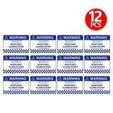 12x Alarm System Monitored Warning Security Stickers Waterproof Security Sign