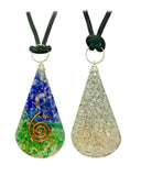 Sodalite Green Aventurine Teardrop Copper Coil Orgonite Pendant Healing Necklace