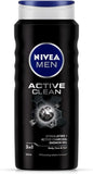 NIVEA MEN Active Clean 3-IN-1 Shower Gel Body Wash 500ml Body Active Charcoal
