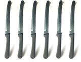 6x Classic Steak Tomato Knife Tramontina Utility Serrated Knives Black Round Tip