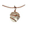 Infinity Loop Crystal Tumbled Clear Quartz Pendant Copper Healing Natural