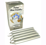 Fairy Mini Candles Metallic Silver Lacquered Protection Rituals - Pack of 20