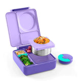 OmieBox Hot & Cold Bento Lunch Box Kids Food Storage Container - Purple Plum