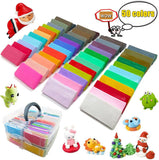 86pcs Polymer Clay Oven Bake 50 Color Craft Moulding Block Modelling Kit DIY Toy