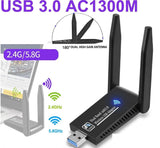 AC1300 USB 3.0 WiFi Wireless Adapter Dongle 802.11ac 5GHz Dual Band 11AC