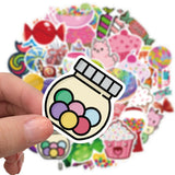 50x Candy Cupcake Lolly Jelly Beans Stickers Mix Bomb Vinyl Decal Laptop Phone
