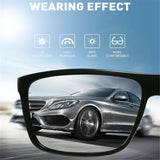 Black Square Frame Polarized Sunglasses Driving Mens Eyewear Matte Black