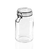 3pcs Clear Glass Jars Clip Candy Food Seasoning Condiment Storage Container 1.5L