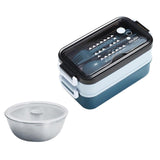 Bento Box Lunch Containers Food Microwave Stainless Portable Dinnerware Blue