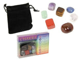 7 Pieces Chakra Polished Gemstones in Gift Box Velvet Style Bag Reiki Healing