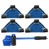 5PCS Heavy Furniture Lifter Mover 360° Rotation Wheels Moving Kit Slider Pad