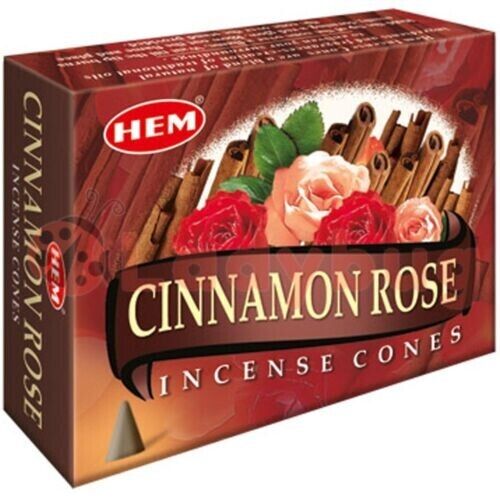 120x HEM Cinnamon Rose Incense Cones Natural Fragrance Smoke Air Purifier