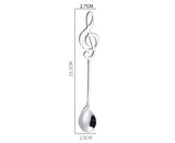 1x Musical Note Shaped Teaspoon Coffee Milk Teaspoon - Silver