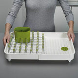 Joseph Joseph Extend Expandable Kitchen Dish Drainer Rack - White/Green