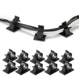 20x Adhesive Cord Management Cable Clips Wire Holder Organizer Clamp Black