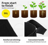 5pc Grow Bags 3 Gallon Fabric Plant Pots Potato Bag Pouch Root Container Planter