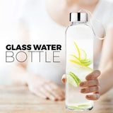 6x Large Glass Water Sports Bottle Ribbon Handle Juice Beverage Storage 500ml