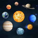 10x Glow In The Dark Wall Sticker Luminous Solar System Space Planet Room -Large