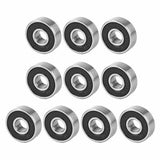 10 x 608-2RS Rubber Deep Groove Ball 608RS Bearings - 8mm x 22mm x 7mm