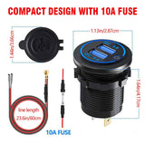 Car Dual USB 12V-24V Charger Quick Charge QC 3.0 Socket Power Outlet