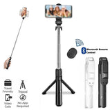Flexible Tripod Holder Stand Selfie Stick Bluetooth Remote Mobile Phone - Black