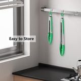 Set of 2 Cooking Tongs 9-Inch & 12-Inch Premium Silicone BPA Free NonStick Green