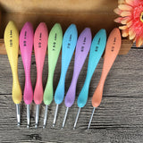 8x Sewing Tool Crochet Hooks Kit Yarn Knitting Needles Ergonomic Grip Set DIY