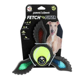 2x Dog Toy Fetch Flyer Foam Dart w/ Tennis Ball Durable Rubber Pet Puppy Toy BLK