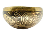 Singing Bowl Om Flower Brass Tibetan Hand Beaten Yoga Prayer Spiritual