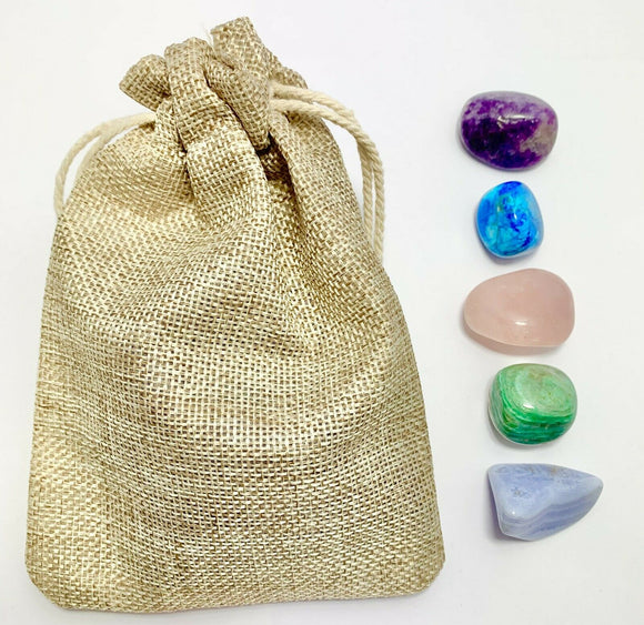 Calming & Soothing Crystal Tumbled Set Crystal Reiki Quartz Healing