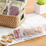 10 Pcs Mason Jar Bag Zipper Pouch PE Plastic Reusable Zipper Food Storage