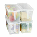 4x Storage Box Refrigerator Food Container Kitchen Fridge Organiser Freezer