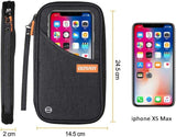 DEFWAY Famliy Passport Holder Waterproof RFID Blocking Pouch Travel Wallet Black
