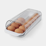 YouCopia FridgeView Rolling Egg Holder Stackable Dispenser Organizer White