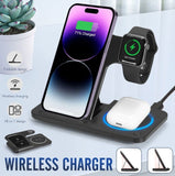 Wireless Charger 15W Fast Charging Station Pad for Apple Watch iPhone AirPods