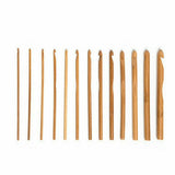 12x Bamboo Crochet Hooks Set Handle DIY Wooden Knitting Needle 3-10mm