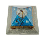 Blue Howlite Crystal Merkabah Orgonite Orgone Pyramid EMF Protection Energy