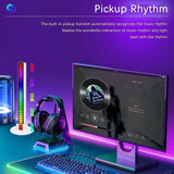 RGB Activated Music Rhythm LED Light Strip Lamp Sound Control Rechargeable Black