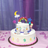 21pcs Unicorn Cake Topper Kit Cloud Rainbow Happy Birthday Banner Decorations