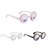 Kaleidoscope Glasses Rave Festival EDM Sunglasses Diffracted Lens Party - Black