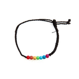 7 Chakra Bead Bracelet Adjustable Woven Cord Healing Balance Jewellery