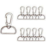 10PCS Lobster Swivel Clasp D Ring Key Ring Keychain Lanyard Finding Silver Tone 20mm