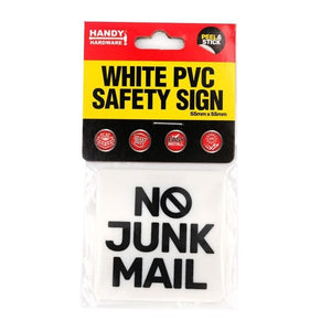 3pcs Peel & Stick  Sign No Junk Mail Handy Hardwar Quality Material - 55x55 mm