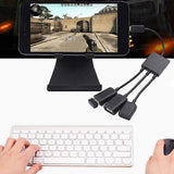 Micro USB HUB Male to Female Double USB 2.0 Host OTG Adapter Cable